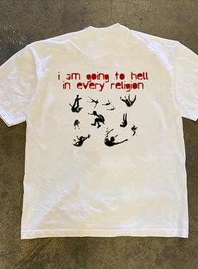 Dangerous Parkour warning复古字母男女情侣宽松设计小众短袖t恤