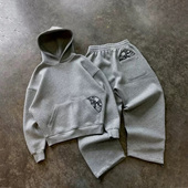 hoodie 美式 小众复古两件套男女连帽卫衣时尚 y2k ins套装 街头潮流