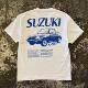 怀旧老款 SUZUKI 汽车字母印花圆领设计小众潮短袖 T恤上衣ins