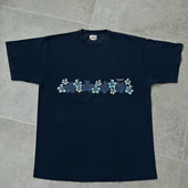 90s90s90s美式 T恤女 百搭小众宽松圆领情侣短袖 复古重磅 夏威夷风