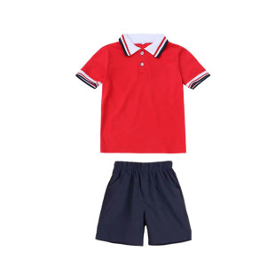 幼儿园园服小学生校服班服夏季 英伦风运动儿童T恤 短袖 纯棉POLO衫