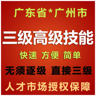 广州三级高级技能加分广东省电子商务师中式 烹饪师代报名培训指引