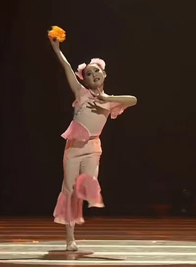 儿童花儿挑挑表演服女童中国风舞蹈服花挑娃娃跳春来女童古典舞服
