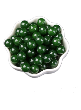 碧玉珠子半成品菠菜diy手工