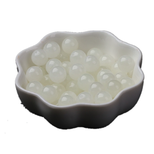 天然新疆和田玉白玉圆珠籽料diy散珠冰晴白俄料碧玉米达青花烟紫
