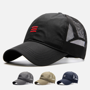 帽子男夏天大头围棒球帽户外百搭防晒速干网帽大码 遮阳透气鸭舌帽