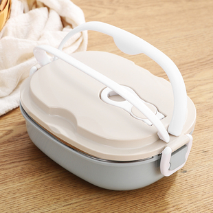 博富家800ml不锈钢保温饭盒打饭碗盒304手提上班族学生带便当碗