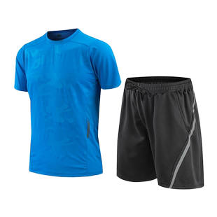 速干跑步运动衣套装男女健身房夏季衣服篮球训练装备宽松短袖t恤