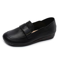 Leather women's leather shoes with soft leather and soft soles, mom style single shoes, and large-sized women's shoes for fat, wide and plump feet, 41-43 thumbnail 3