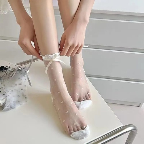 夏季蕾丝袜子花边薄款jk超薄蝴蝶
