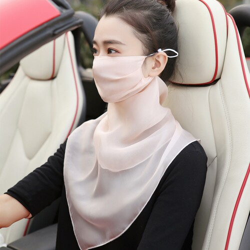 100%遮脸护颈薄款透气防晒面纱