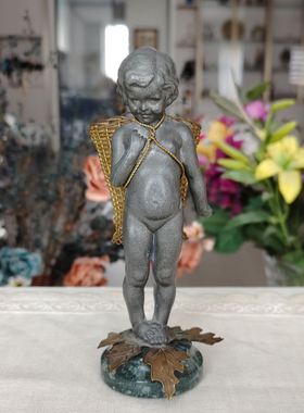 英国手工铸铁人偶黄铜编织烛台