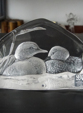 西洋收藏品 瑞典手工制作水晶镇纸器摆件 欧式复古装饰摆件