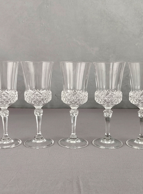 西洋古董收藏品 法国手工制作水晶酒杯 欧式家居装饰酒具摆件