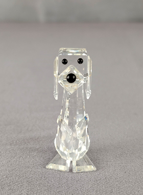 西洋收藏品奥地利手工制作水晶小猫小狗企鹅欧式复古可爱装饰摆件