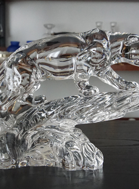 西洋收藏品 德国手工制作水晶动物 欧式复古可爱装饰摆件