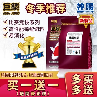 神阳巨鳞锦鲤鱼饲料胚芽易消化低温专用冬季鱼粮冬天鱼食赛级增色
