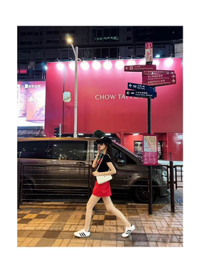 |吸睛红短裙|纯色棉麻短裙 休闲时尚运动 Q2099