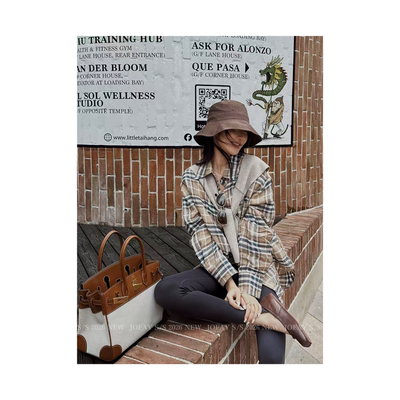 |卡布奇洛|全亚麻 格纹衬衫通勤百搭休闲宽松时尚春款 C1707