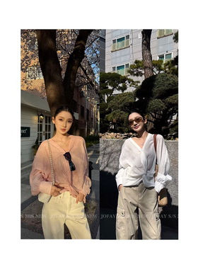 扭结衬衫 休闲时尚百搭春夏款长袖衬衫 C1713