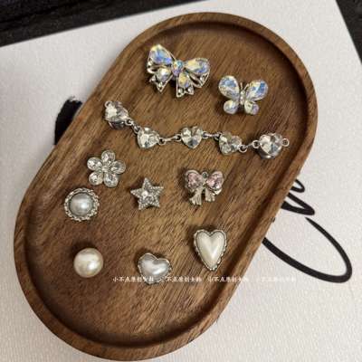 “镭射蝴蝶结”洞洞鞋通用配饰立体鞋花 适配Crocs鞋花鞋扣可拆卸