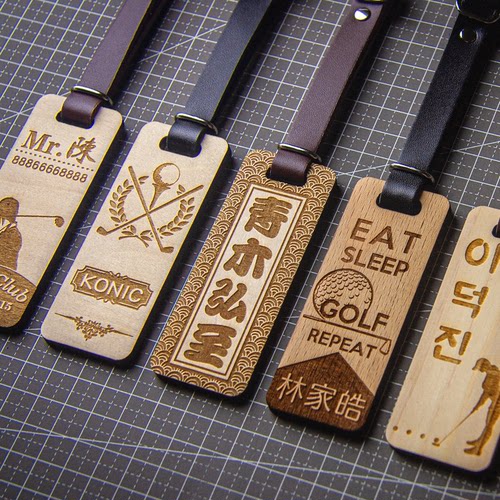 高尔夫球包牌定制木雕刻一件起订