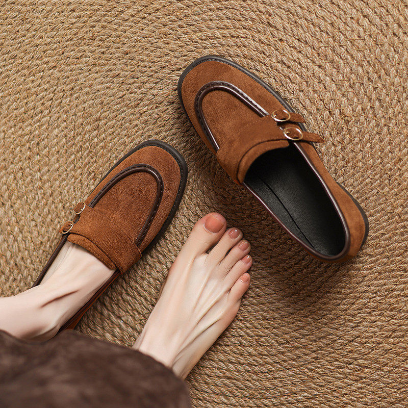 ladyblack粗中跟一脚蹬懒人拼色复古乐福鞋深口单鞋女40大码41-43,女鞋,乐福鞋（豆豆鞋）,淘宝优惠券,粉丝福利购,淘宝优惠卷