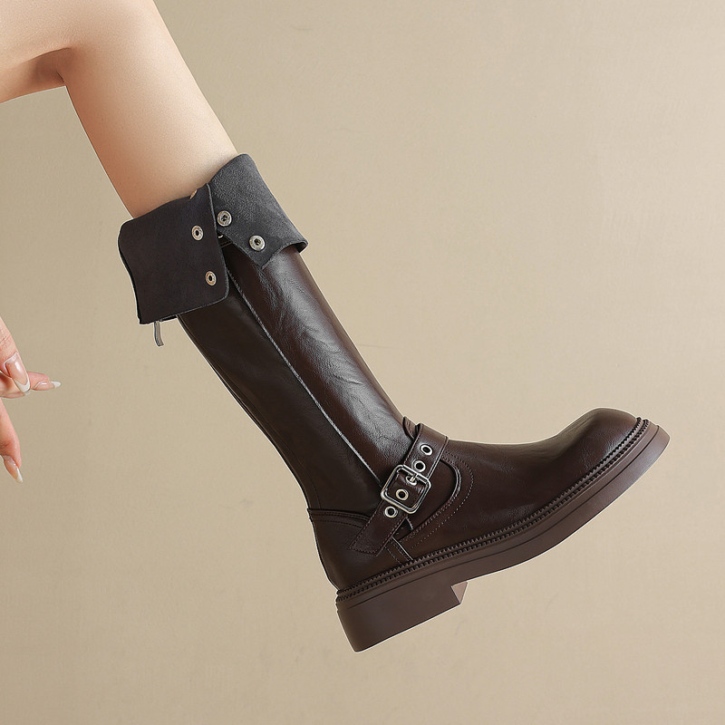 高筒骑士靴女秋冬大码长靴41-43