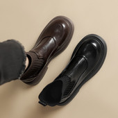 ladyblack厚底中跟显瘦针织拼接袜子瘦瘦短靴女秋冬大码 单靴41