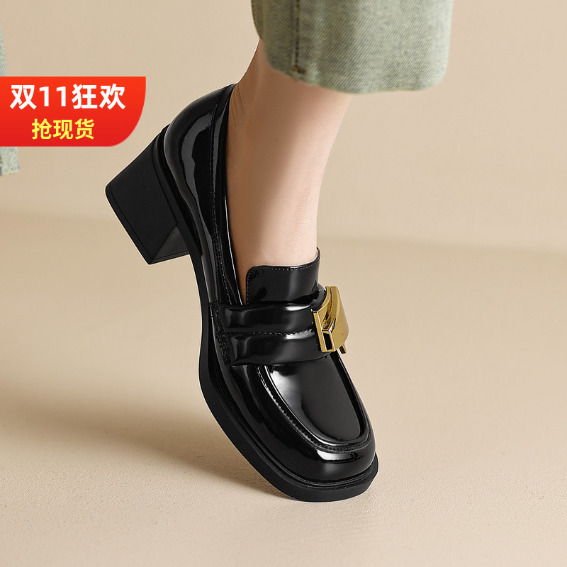 显瘦一脚蹬懒人乐福鞋百搭单鞋女