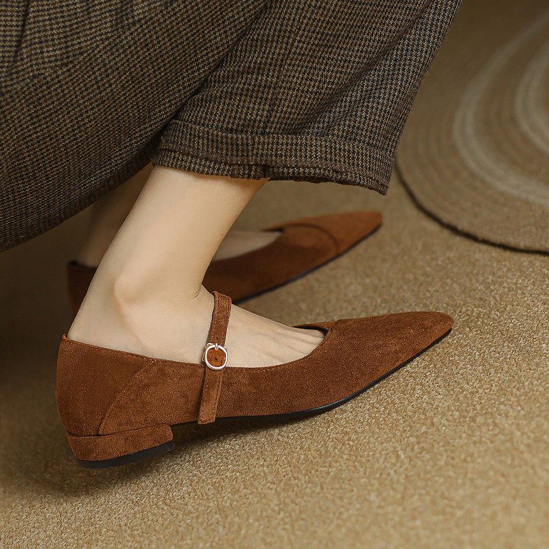 ladyblack粗低跟尖头浅口超软复古一字扣带玛丽珍单鞋女大码41-43,女鞋,玛丽珍鞋,淘宝优惠券,粉丝福利购,淘宝优惠卷