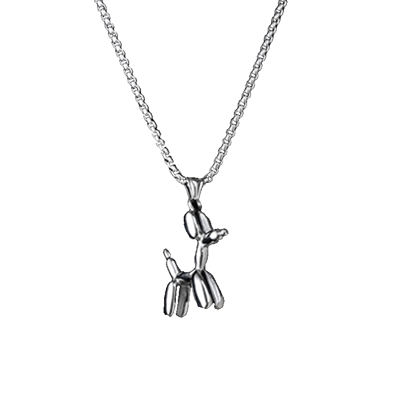 钛钢男女生潮个性爆款气球狗项链