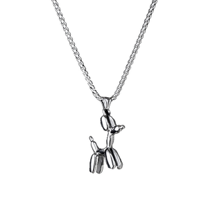 气球狗项链潮男女生钛钢吊坠嘻哈ins百搭个性衣服配饰不掉色链子