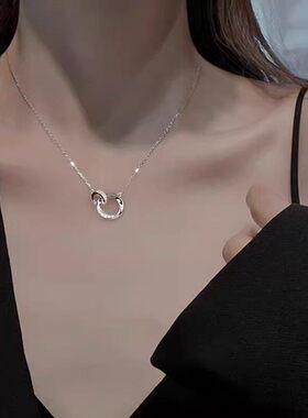 S纯银环环相扣项链女士20