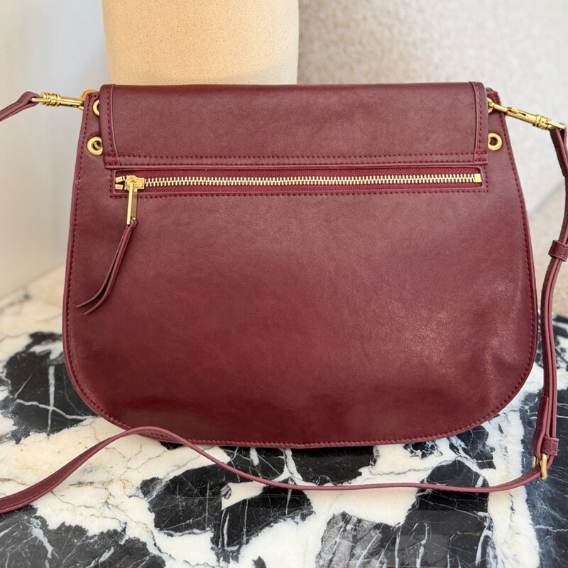 大气简约百搭翻盖大包 斜挎包真皮头层牛皮复古酒红色女包