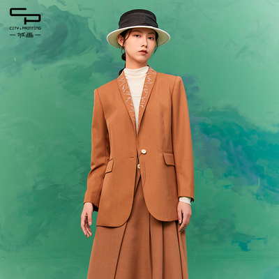 一城画一秋季通勤气质休闲中款长袖西装外套西服