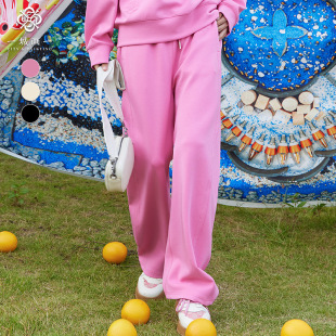 长裤 百搭松紧腰设计阔腿裤 女14122A119 宽松时尚 一城画一秋季