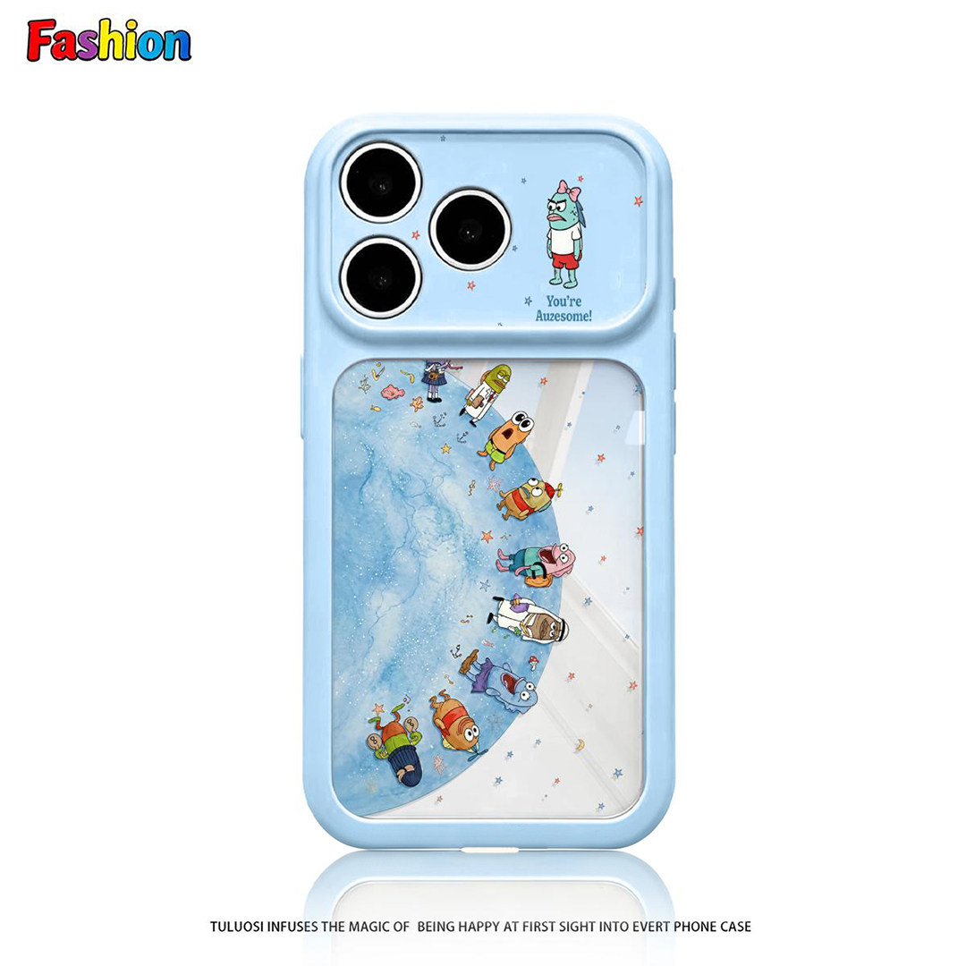 比奇堡地球适用苹果17ProMax双色秒变17视窗手机壳iPhone16个性15Pro小众创意14/13promax全包12个性11男女
