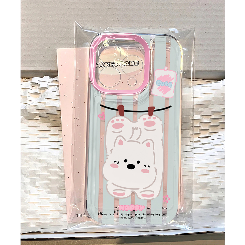 晾晒西高地适用于苹果17promax太空手机壳透明iPhone16/15/14/13/12/11可爱卡通xr华为P70vivo小米15oppo新款