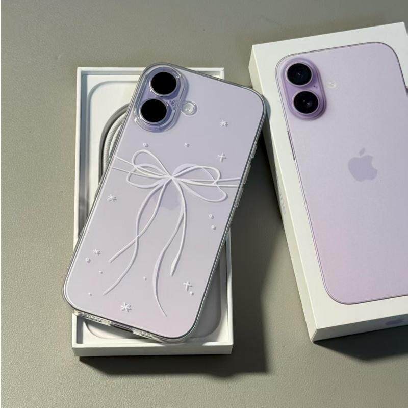甜美蝴蝶礼结适用苹果17promax太空手机壳iPhone16/15/14/13/12全包透明AIR华为P70vivo小米15oppo防摔软壳潮