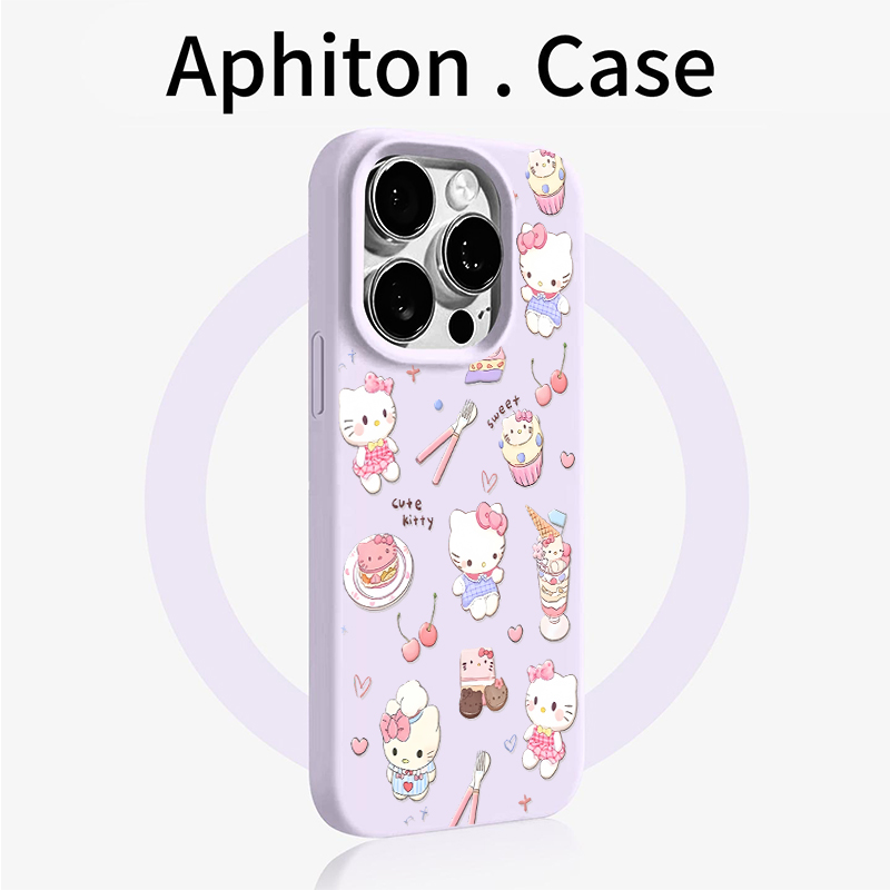满屏甜品凯蒂适用苹果17promax糯米手机壳iPhone16pro新款15/14plus全包13pro防摔vivo华为p70小米15oppo女款