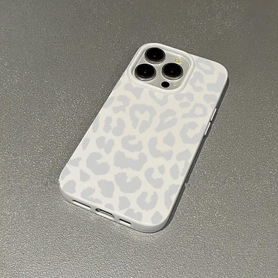 灰色豹纹适用苹果17/16promax果冻手机壳iPhone17/16pro新款15plus小众创意14/13pro全包防摔12男女11软套xr