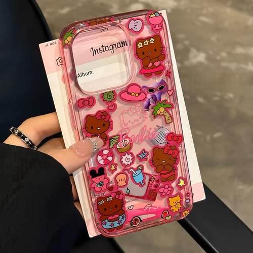 比基尼KT猫适用苹果17promax透蓝手机壳iPhoneAIR/16/15/14pro可爱卡通14/13/12/11防摔13pro全包软套AIR女款