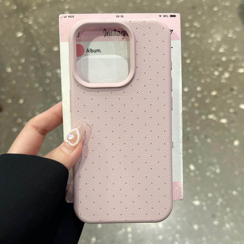 满屏波点适用苹果17promax荔枝纹手机壳iPhone16/15pro新款16plus全包13pro磨砂12pro防摔软壳潮AIR软壳11套