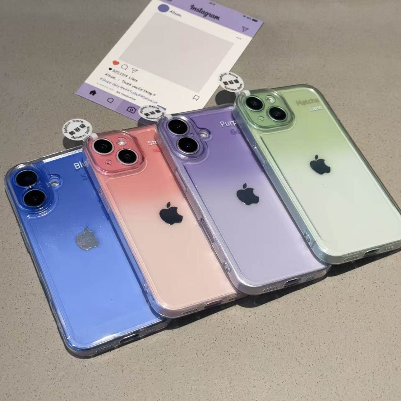 高级晕染渐变色适用苹果17promax太空手机壳透明iPhone16/15/14/13/12全包软套华为P70vivo小米15oppoAIR新款