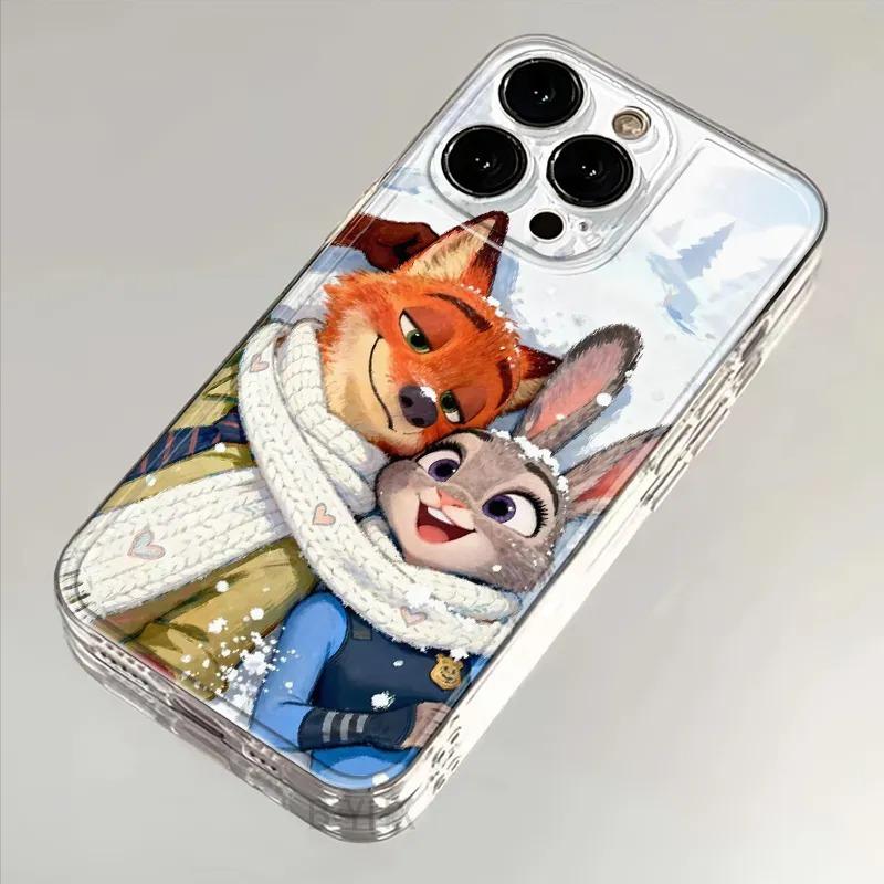 雪地尼克朱迪情侣适用苹果17/16promax太空手机壳iPhone16/15/14/13pro全包透明vivo华为P70小米17oppo软壳潮