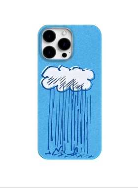 绘画下雨天适用苹果17promax手机壳iPhoneAIR新款111/12/13/14/15/16pro菲林硬壳14/13/12/11大孔防摔保护套