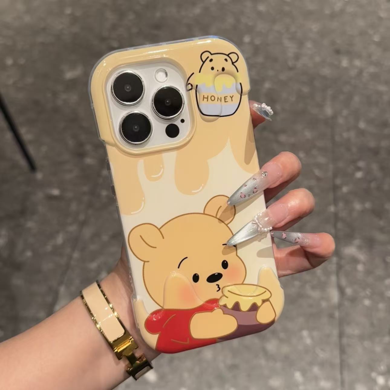 蜜罐维尼熊适用苹果16promax雪糕手机壳iPhone15pro新款15/14plus全包防摔13pro高级12pro男女11情侣套xs软xr
