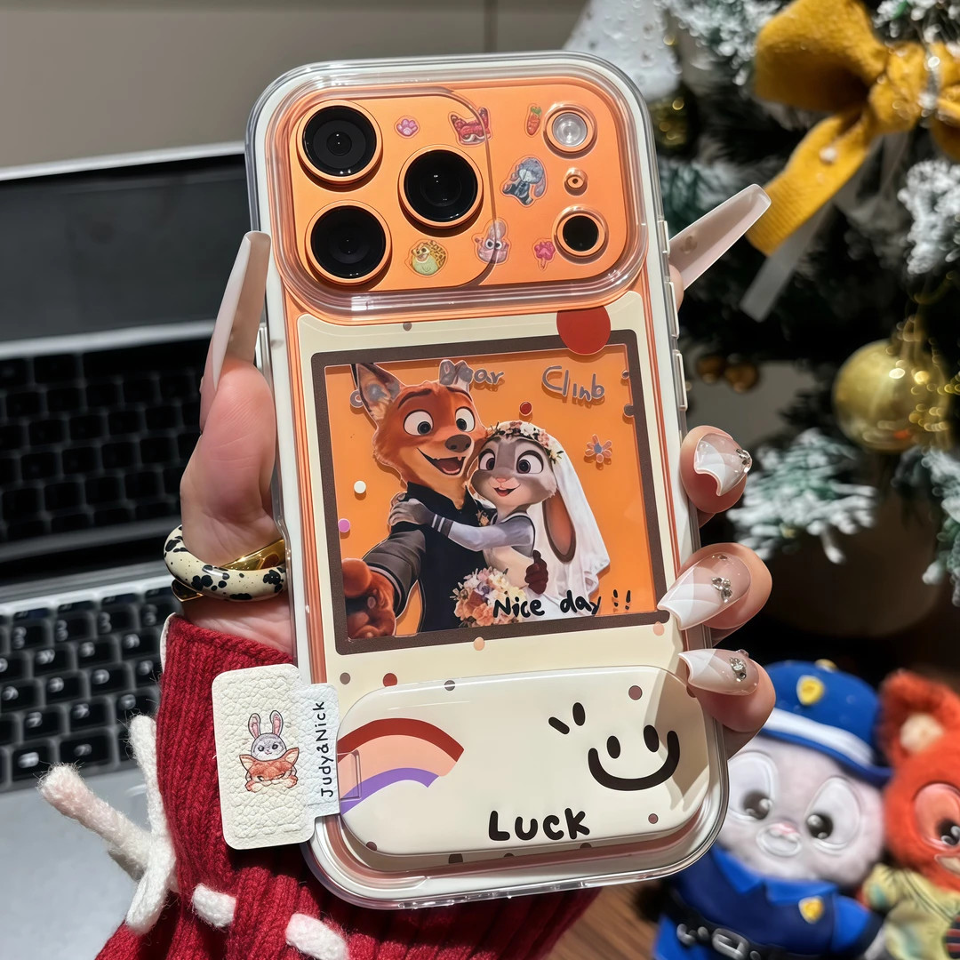 婚礼朱迪尼克支架适用苹果17/16promax透色手机壳iPhone15plus新款14/13pro高颜值vivo小米15华为p70oppo男女