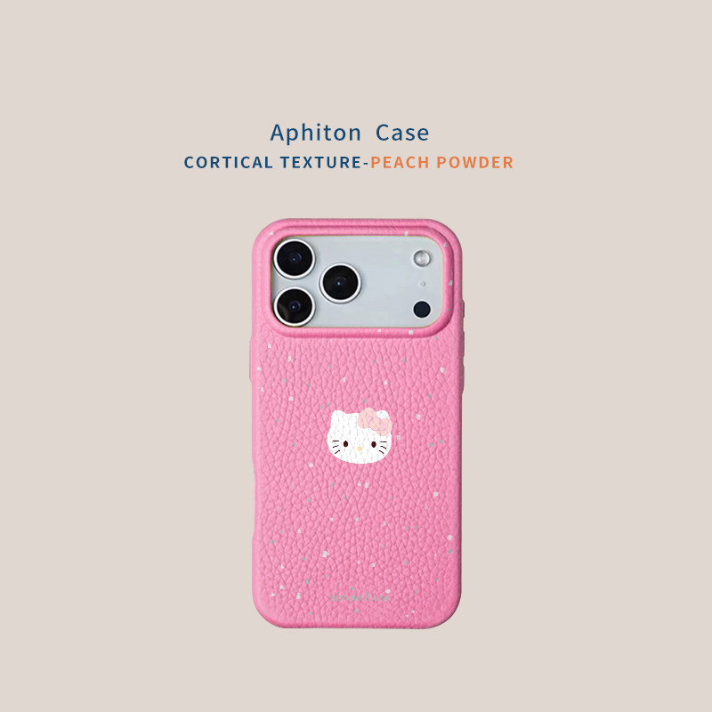 波点凯蒂猫适用苹果17/16promax皮革纹手机壳iPhone15/14/13/12pro小众创意vivo华为p70小米17新款oppo女款套